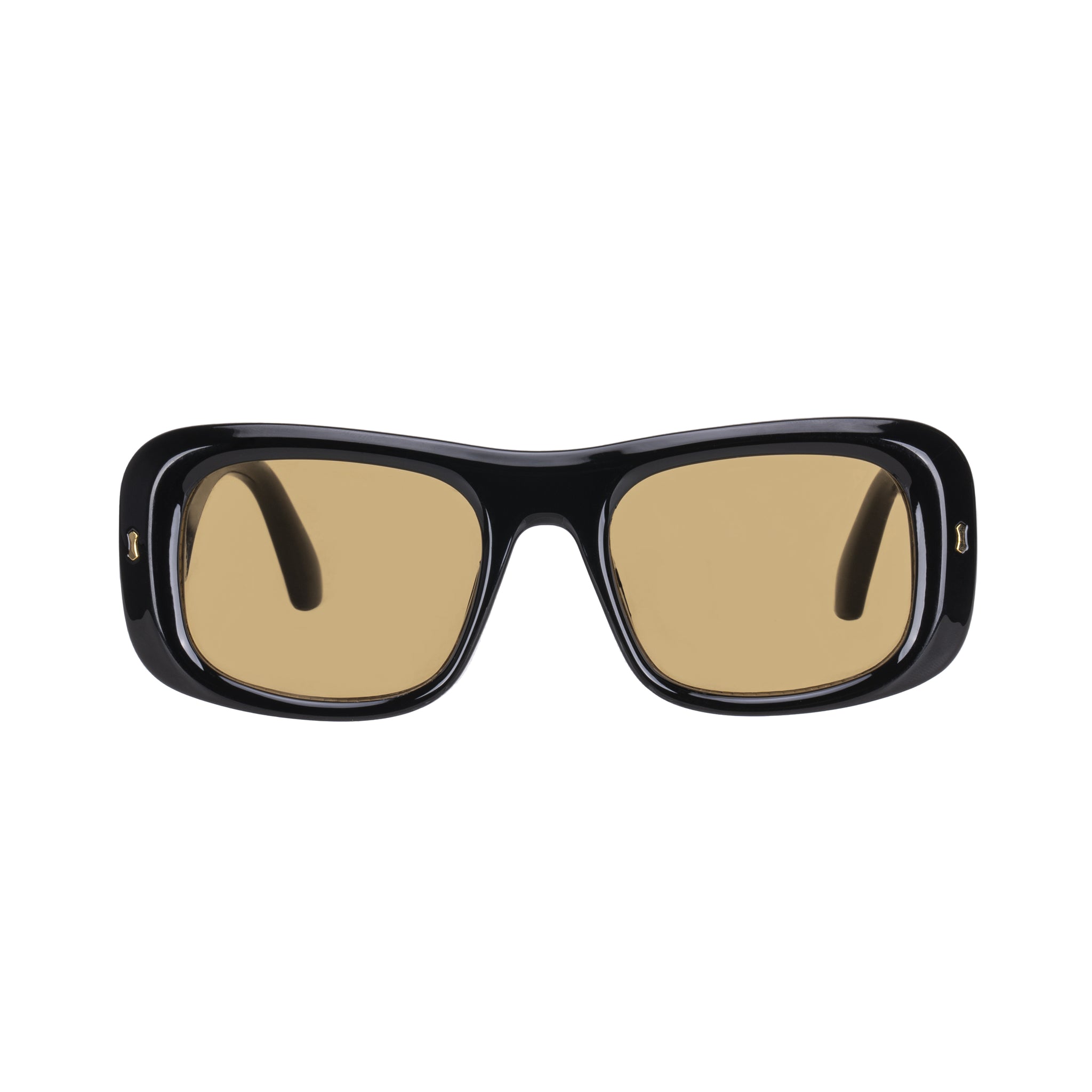 Ajadi Large Yellow Tint Sunglasses in Black