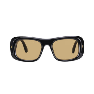 Ajadi Large Yellow Tint Sunglasses in Black