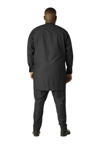 Standard Length Long Sleeve Wool Matching Set in Black