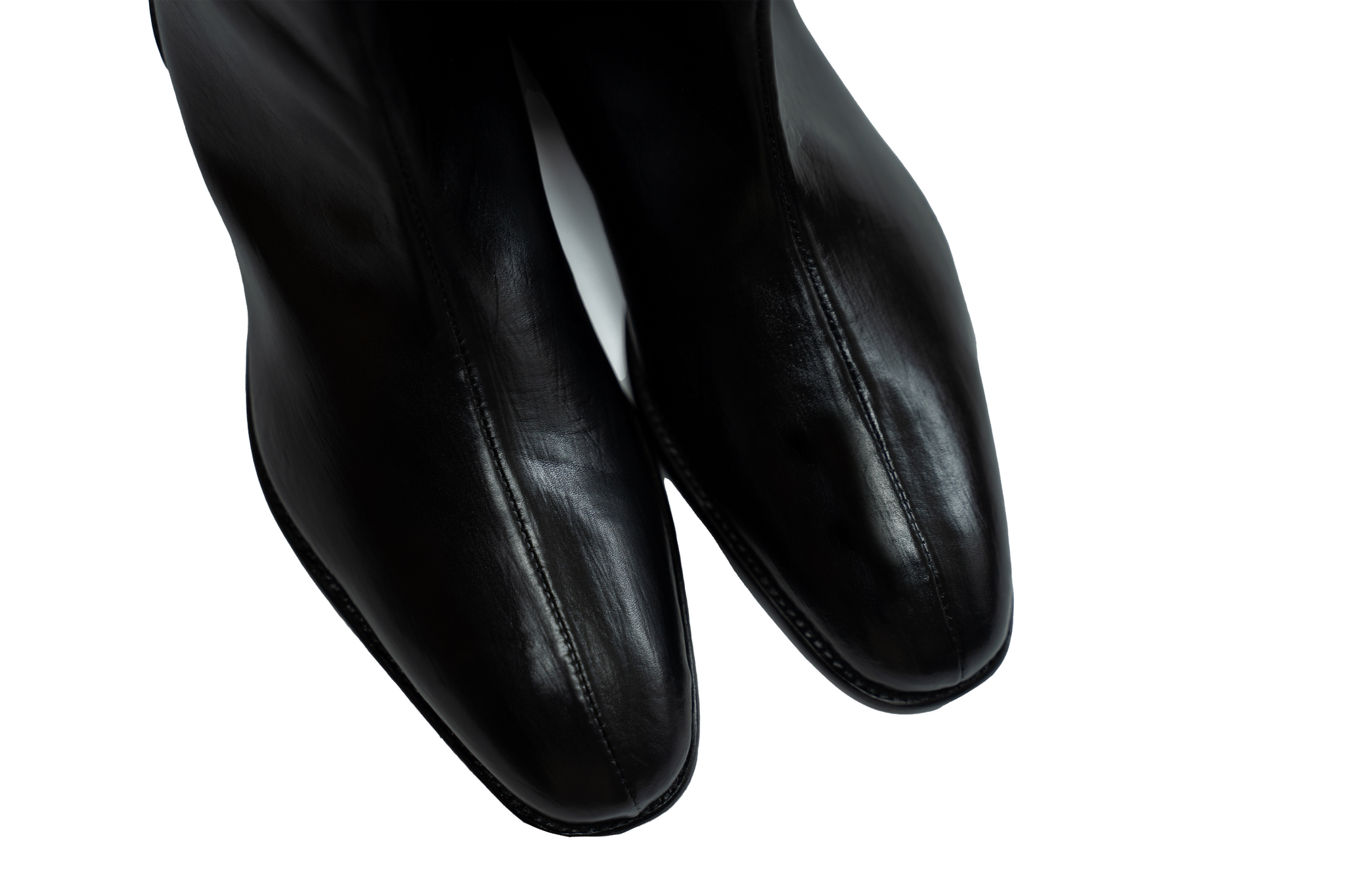 Ajadi Senior Man Boots in Black Leather with Side Zipper and Cuban Heel