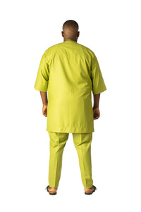 Standard Length Three Quarter Sleeve Wool Matching Set in Lime Green