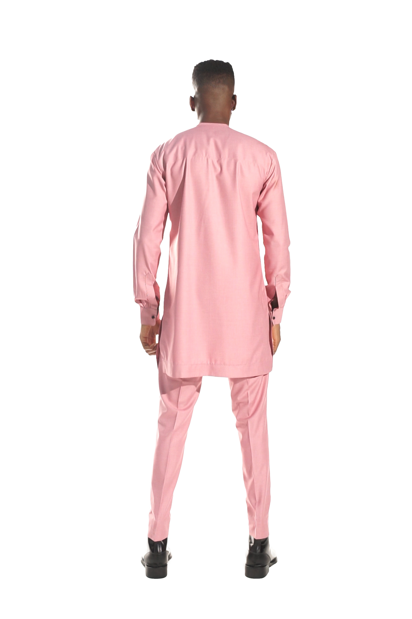 Standard Length Long Sleeve Wool Matching Set in Pink