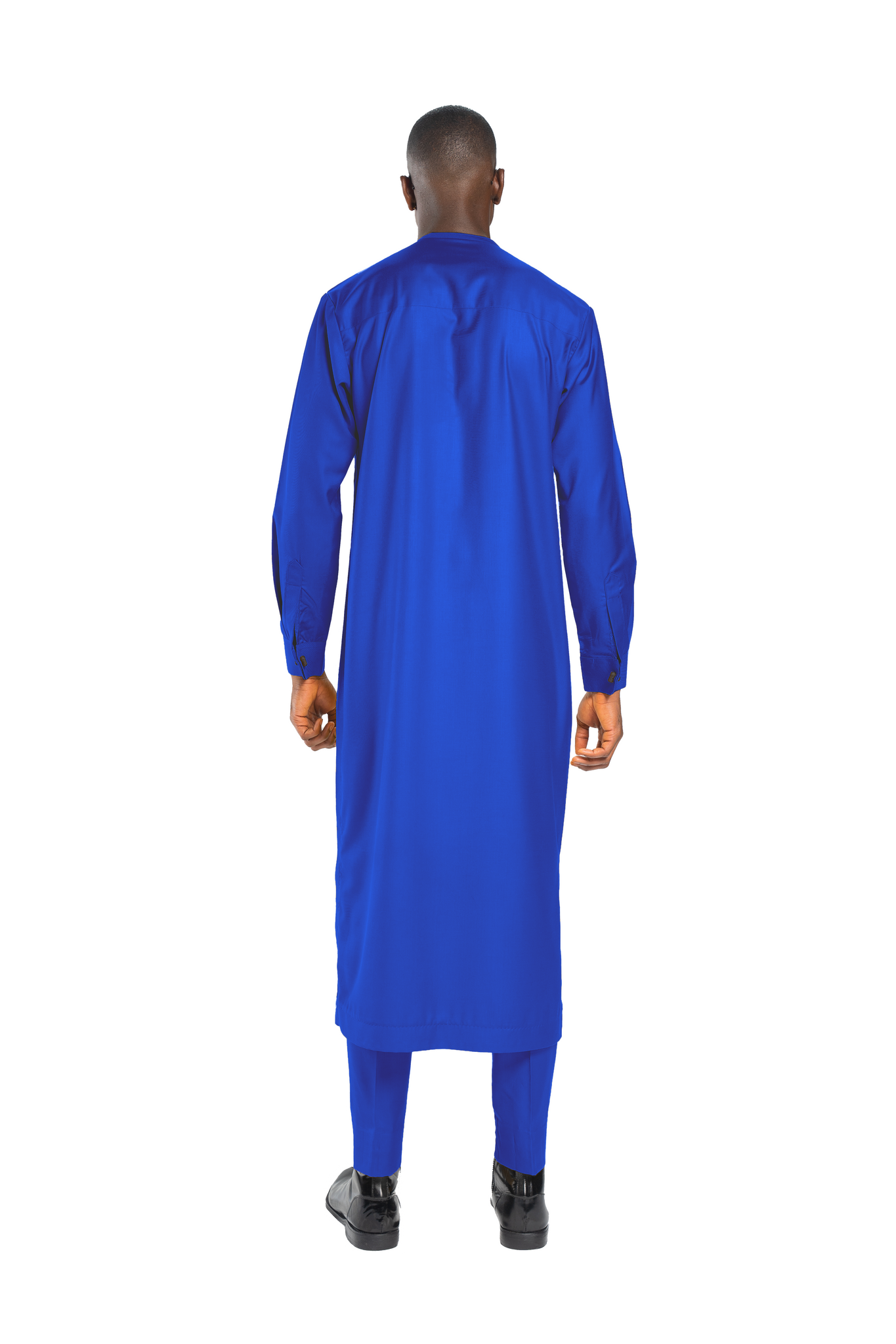 Extended Length Long Sleeve Wool Matching Set in Royal Blue