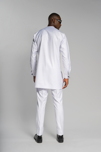 Standard Length Long Sleeve Wool Matching Set in White