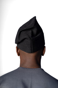 Traditional Hand Woven Cotton Gobi Fila Hat in Black