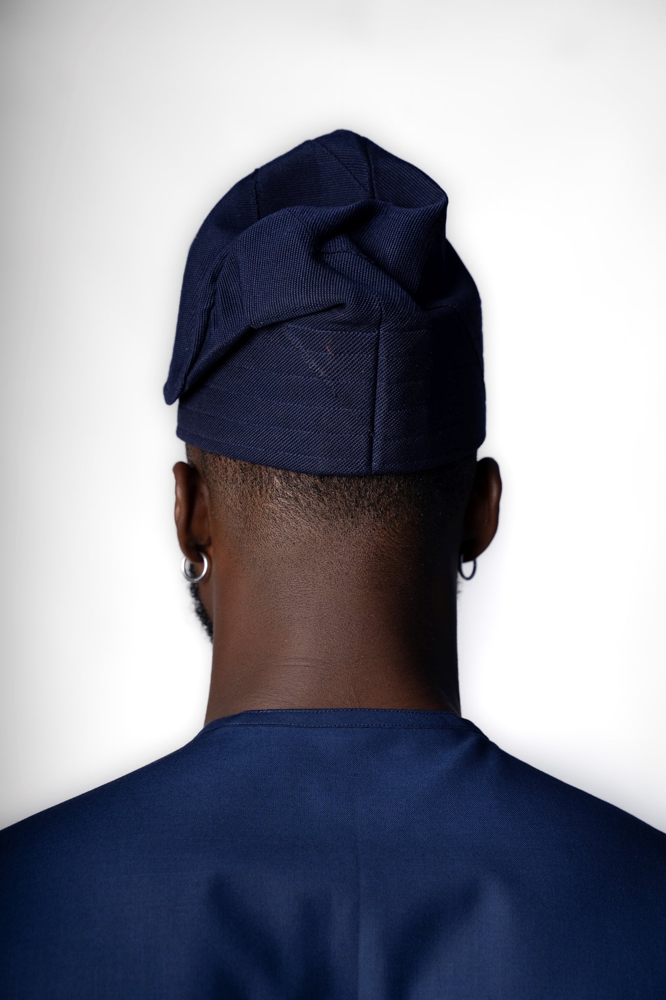 Traditional Hand Woven Cotton Gobi Fila Hat in Navy