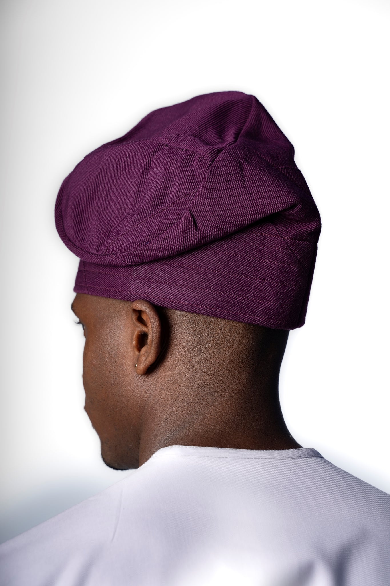 Traditional Hand Woven Cotton Gobi Fila Hat in Purple