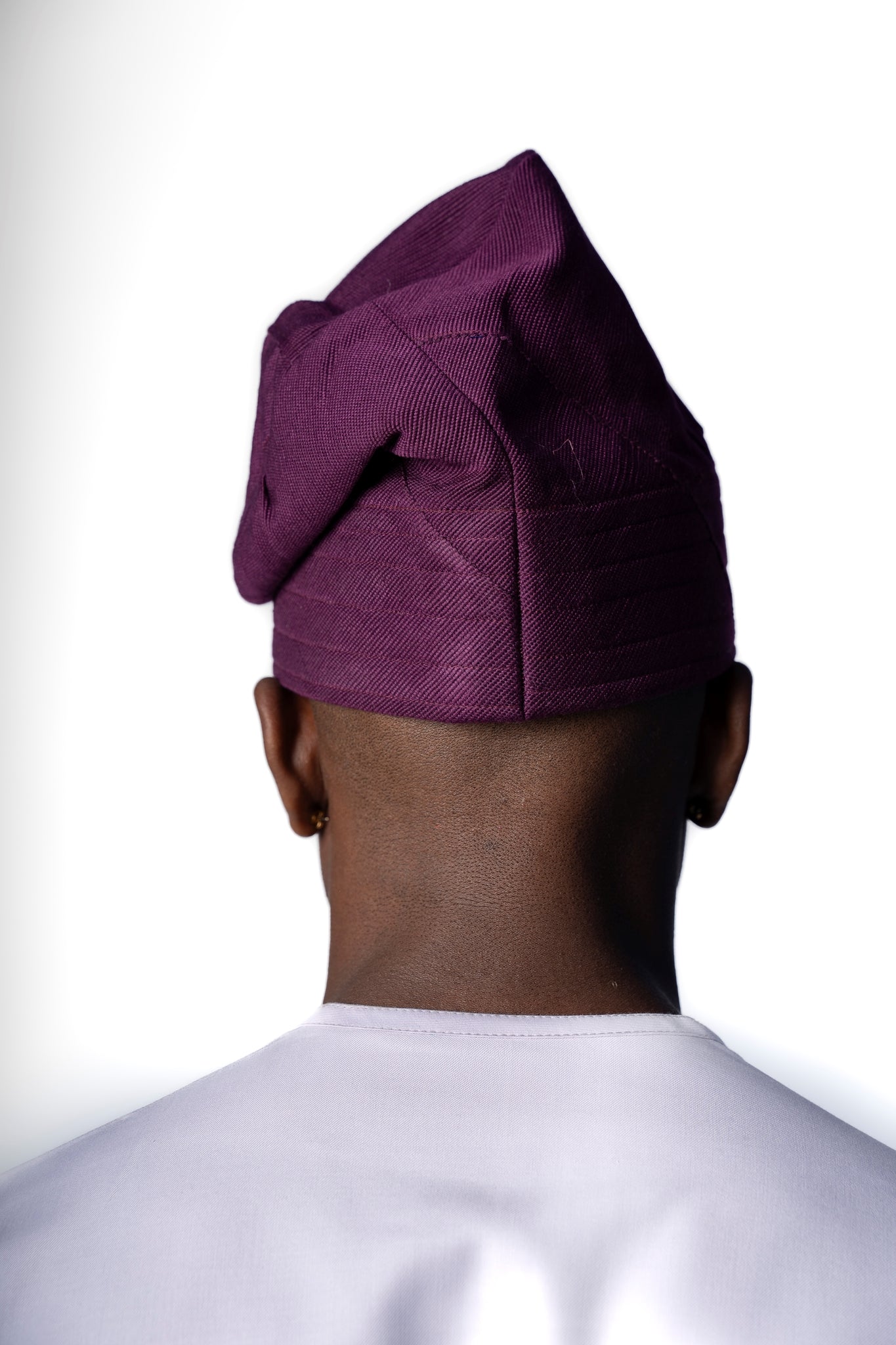 Traditional Hand Woven Cotton Gobi Fila Hat in Purple