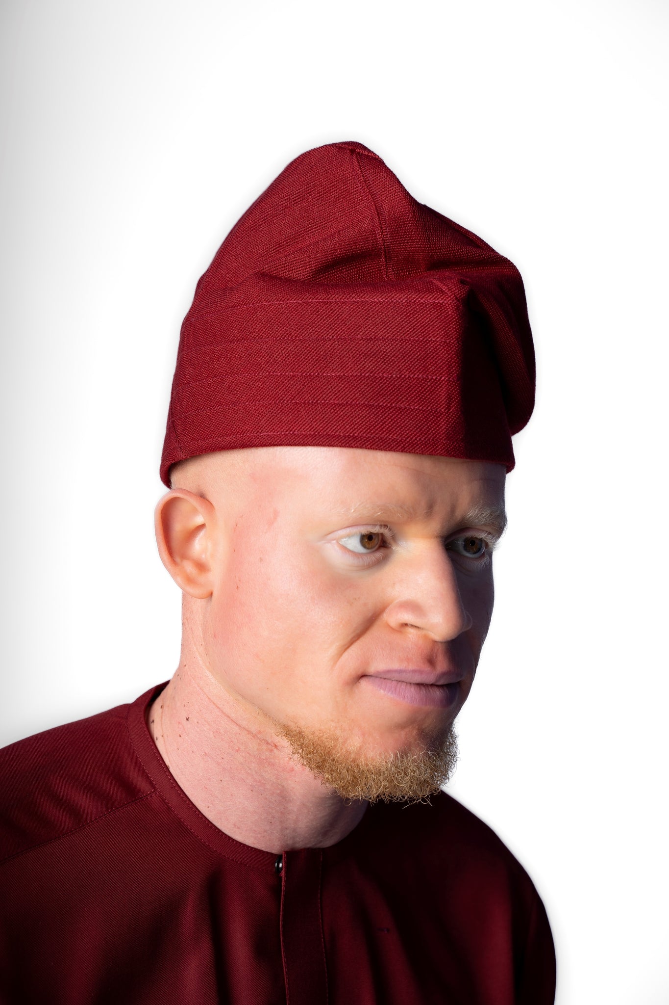 Traditional Hand Woven Cotton Gobi Fila Hat in Red