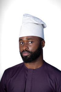 Traditional Hand Woven Cotton Gobi Fila Hat in White