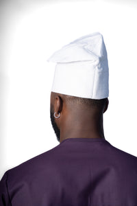 Traditional Hand Woven Cotton Gobi Fila Hat in White